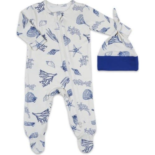 Jersey Long Sleeve Footie & Hat Set, 0-3M