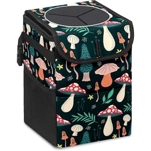 Car Trash Can – Multi-Purpose, Lightweight and Portable with Durable Water-Resistant Coating, No Installation Required, Practical and Ample Capacity, Variety of Colors.Mushroom