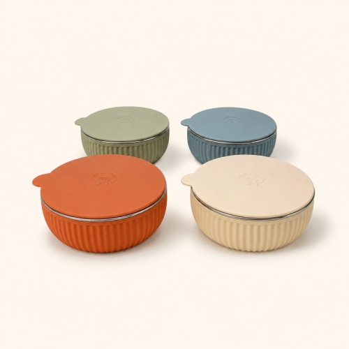Monkey Proof Child Bowls with Lids - Arizona Grooved