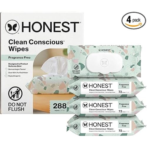 The Honest Company Hypoallergenic Multi-Use Baby Wipes for Sensitive Skin, Geo Mood, 288 Count