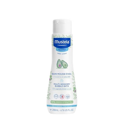 Mustela Baby Multi-Sensory Bubble Bath with Natural Avocado – Biodegradable Formula - 6.76 oz. – Packaging may vary