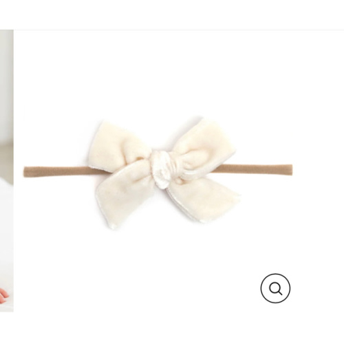 Baby Bow - Ivory Velvet