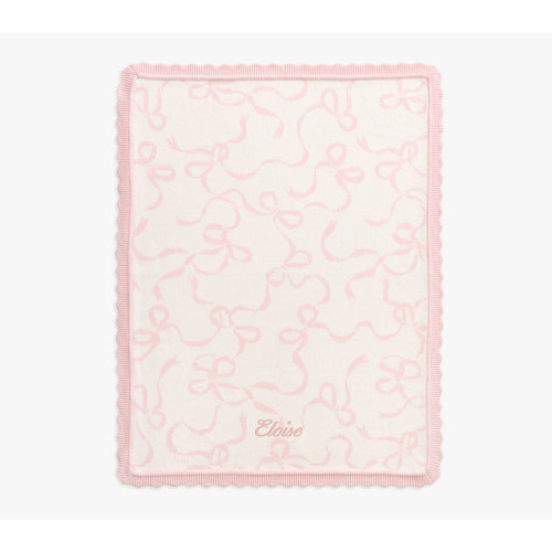 Bow Organic Knit Baby Blanket
