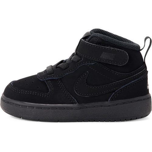 Amazon.com | Nike Bably/Toddler Court Borough Mid 2 Shoes, Black/Black-Black, 6C | Sneakers