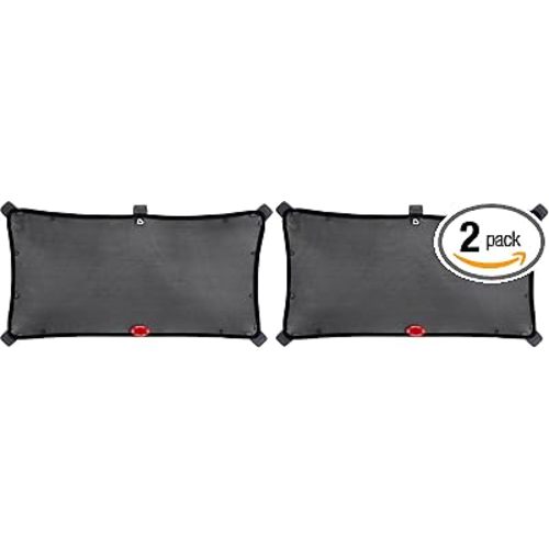 Munchkin® Brica® Magnetic Stretch to Fit™ Car Window Shade for Baby, Side Window Sun Shade, Black, 2 Pack