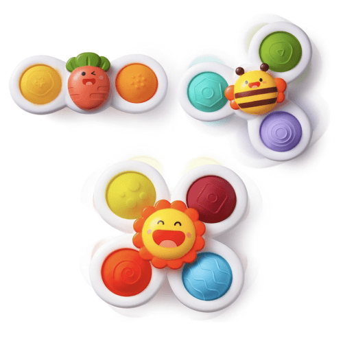 LiKee Strong Suction Cup Fidget Rotating Sensory Bath Toys for Baby