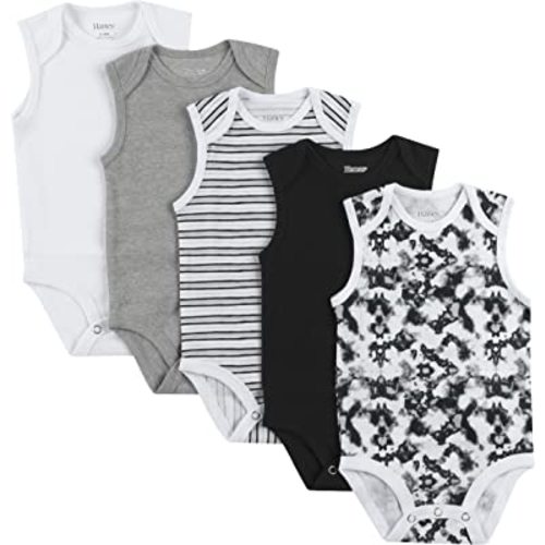 Hanes Baby Baby Bodysuits, Ultimate Baby Flexy Bodysuits, Infant Sleeveless Bodysuit, 5-pack