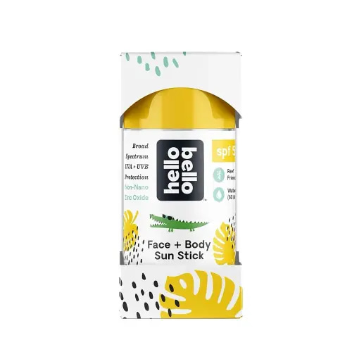 Hello Bello Mineral SPF 50 Face & Body Sunscreen Stick, Water Resistant and Reef Friendly Roll On Sun Protection, 1oz