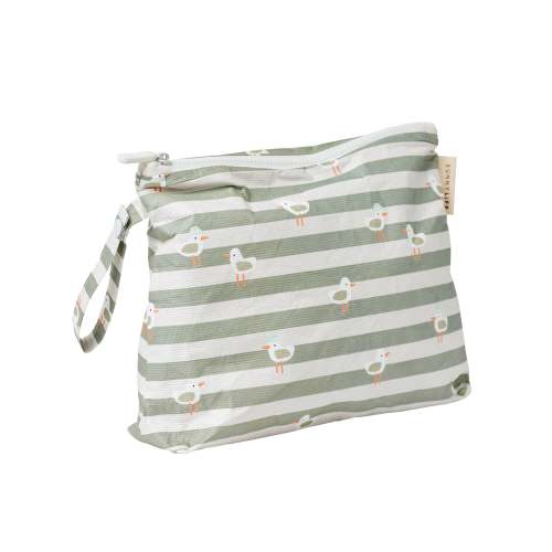 Kids Wet Bag - Sammy the Seagull Green Stripe