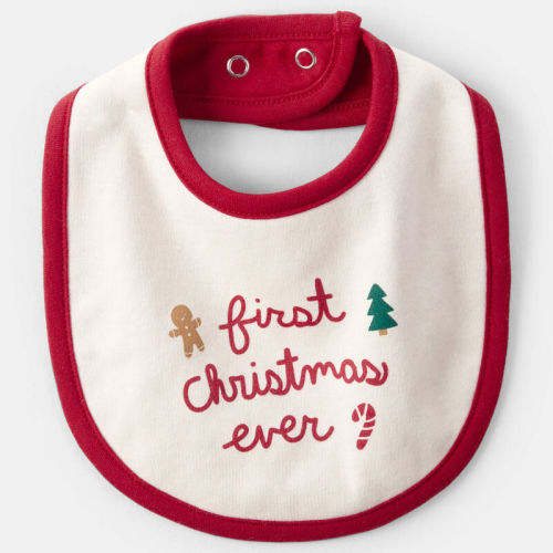 Red Baby "My First Christmas Ever" Holiday Bib | Carter’s Oshkosh Canada