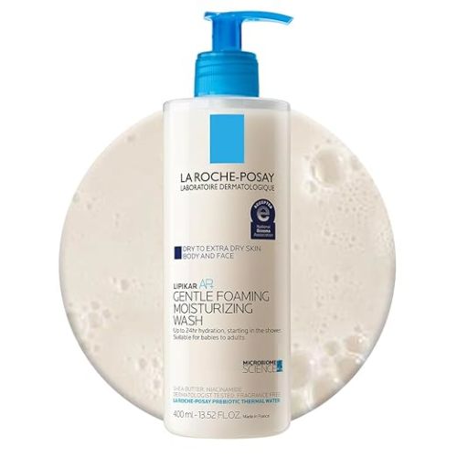 La Roche-Posay Lipikar AP+ Gentle Foaming Moisturizing Wash, Shea Butter + Niacinamide + Glycerin, Moisturizing Body Wash For Dry Skin, National Eczema Association Accepted, Dermatologist Tested​