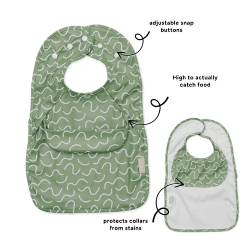 Less Mess Bib - Pistachio Puff