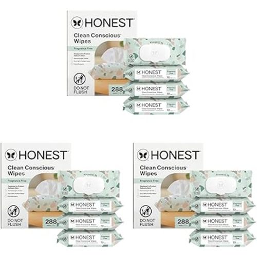 The Honest Company Hypoallergenic Multi-Use Baby Wipes for Sensitive Skin, Geo Mood, 288 Count (Pack of 3)