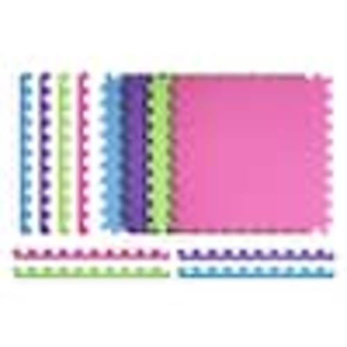 TrafficMaster Primary Pastel 24 in. W x 24 in. L x 0.5 in. Thick Foam Exercise\Gym Flooring Tiles (4 Tiles\Case) (16 s. ft.) 24121HDUS
