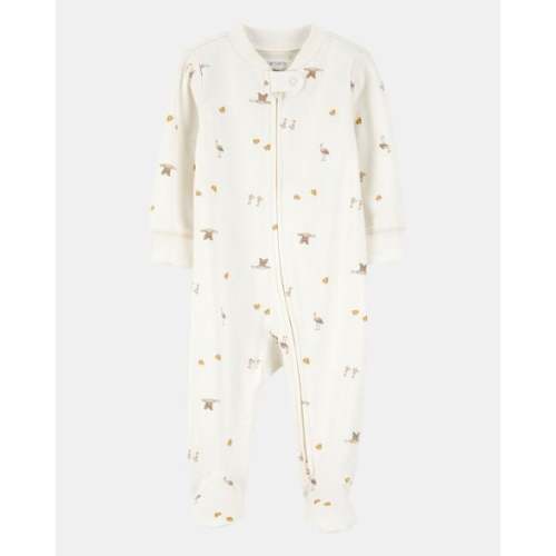 Baby Mini Bird Print 2-Way Zip Cotton Sleep & Play Pajamas | Carter's