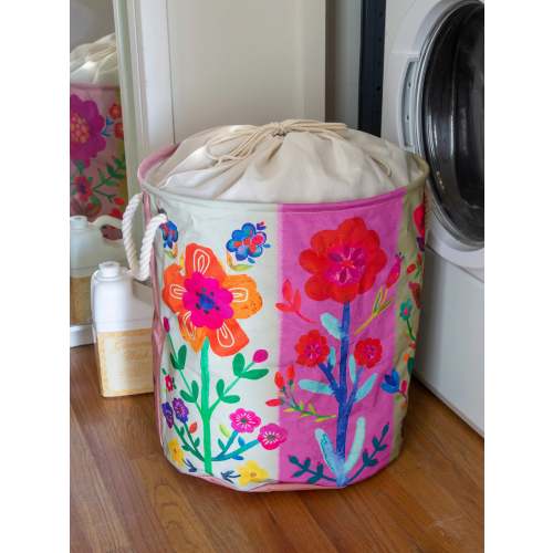 Boho Printed Laundry Hamper - Floral – Natural Life
