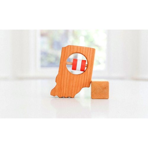 Indiana State Wooden Baby Rattle™ (Customized - See Notes)