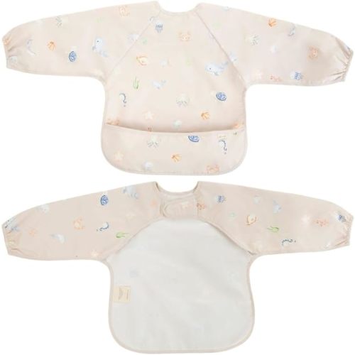 Ali+Oli Smock Bibs for Babies, BPA-Free Oeko-Tex Certified, Waterproof Baby Smock, Machine Washable, Toddlers Ages 6m+