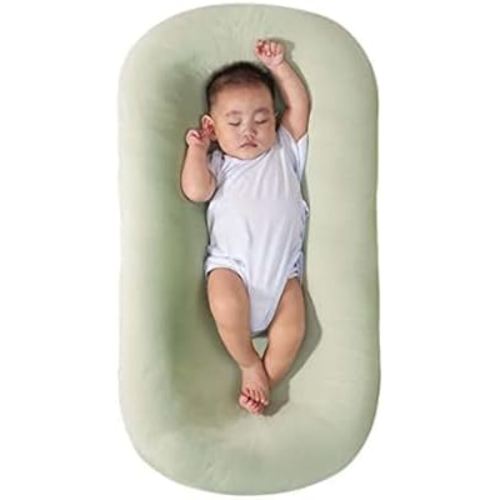 Baby Lounge Pillow for Newborn 0-24 Months, Newborn Lounger Nest Sleeping for Baby in Bed, Infants Lounger for Boys & Girls (Green,8-18Months)