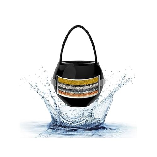 Luxury Version Bath Water Filter for Tub Faucet with Overflow,3,000 Gallons Filtration,Remove Contaminants,Chlorine,Fluoride,Hard Water Softener,Enhances Health of Skin,Hair,Nails,Relieve Eczema,Black