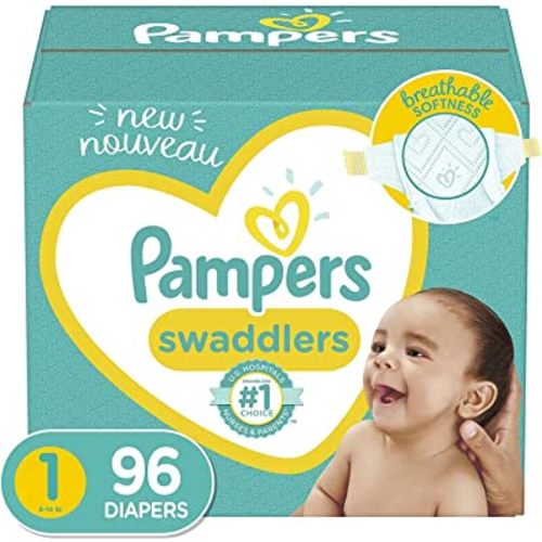 Pampers Swaddlers Newborn Diapers, Size 1, 96 Count