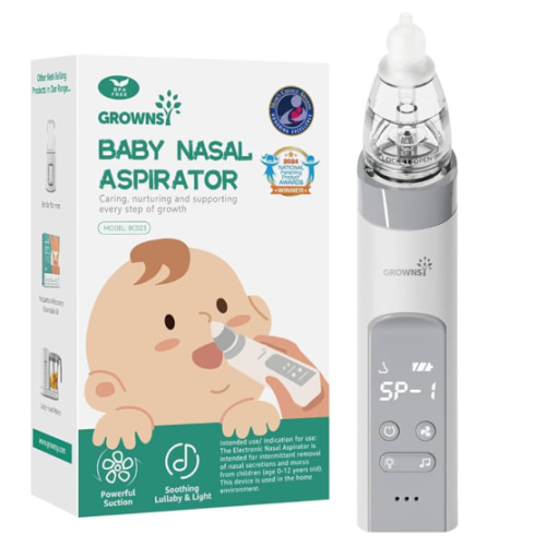 GROWNSY Nasal Aspirator for Baby, Electric Nose Aspirator for Toddler, Baby Nose Sucker, Automatic Nose Cleaner with 3 Silicone Tips, Adjustable Suction Level, Music and Light Soothing Function (Gray) : Amazon.com.au: Baby