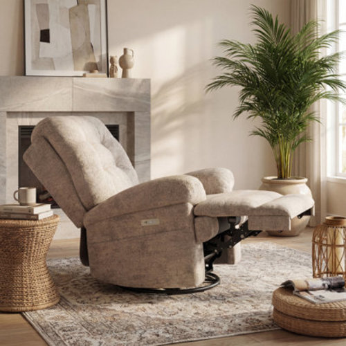 COLAMY Electric Recliner Chair with Vibration Massage, Heating, 270° Swivel Base, USB & Type-C Charging, Dual Cup Holders & Storage Pockets | Wayfair