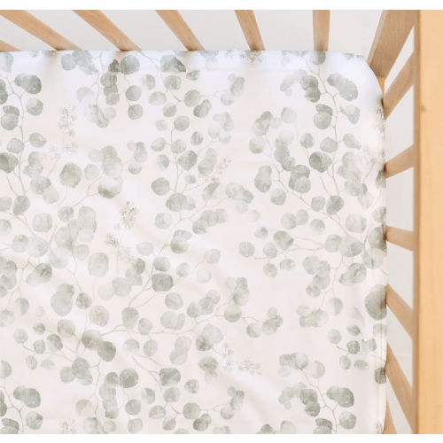 Waterproof Standard Cot/Crib Sheet | Eucalyptus