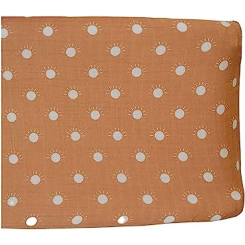 Mebie Baby Changing Pad Cover, Sunshine, 100% Muslin Cotton Changing Table Pad Cover for Baby Boy and Girl, Designer Nursery Decor Covers, Diaper Changing Pad Cover for Changing Station