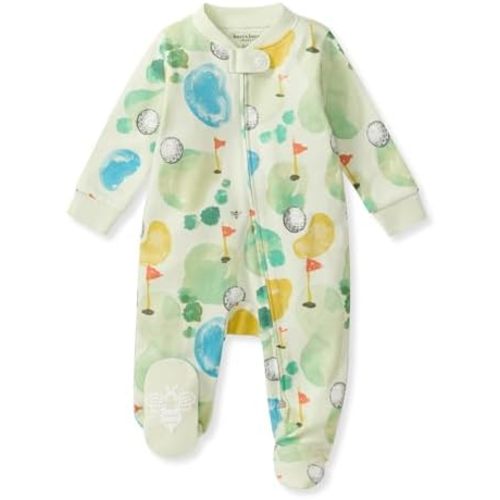 Burt's Bees Baby Baby Boys' Sleep and Play Pjs, 100% Organic Cotton One-piece Zip Front Romper Jumpsuit Pajamas