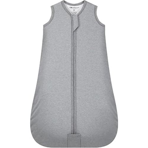 Mosebears Sleep Sack Baby Winter Wearable Blanket with 2-Way Zipper,2.5 TOG Cotton Sleep Sack Unisex (Grey, 6-12 Months)