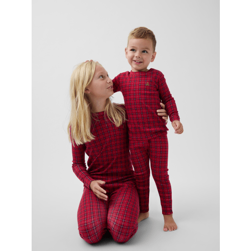 Kids & Baby Organic Brushed Cotton Gingham PJ Set