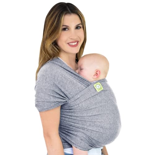 KeaBabies Baby Wrap Carrier - All in 1 Original Breathable Baby Sling, Lightweight,Hands Free Baby Carrier Sling, Baby Carrier Wrap, Baby Carriers for Newborn,Infant, Baby Wraps Carrier (Classic Gray)