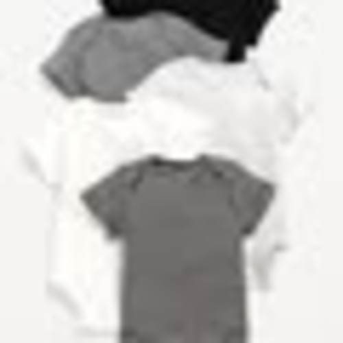 Old Navy Babies' Unisex Short-Sleeve Bodysuit 5-Pack Gray Size 12-18 M