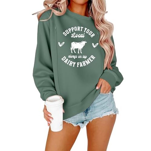 UNIQUEONE Women Nursing Sweatshirts for Breastfeeding Hidden Zipper Maternity Tops Long Sleeve Pullover Casual Clothes