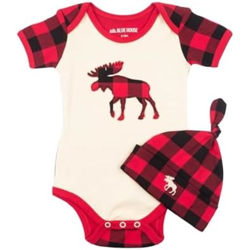 Little Blue House Baby Bodysuit with Hat