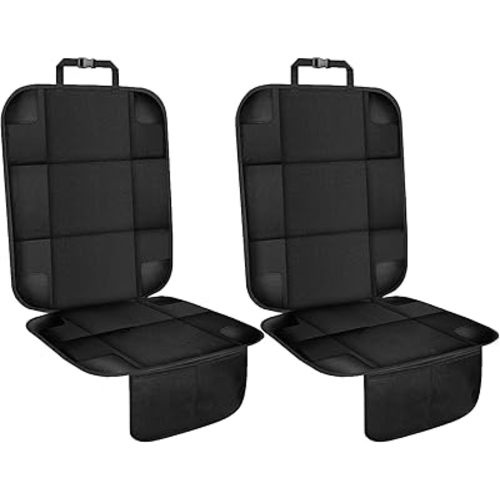VLM Car Seat Protector for Child Baby Car Seat,600D Waterproof Car Seat Cover with Thick Padding, Non-Slip Backing and 2 Mesh Storage Pockets (2 Pack)