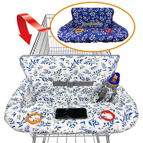 Shopping Cart Cover for Baby Grocery Cart Cover for Baby boy and Baby Girl, High Chair Cover for Baby and Toddler, Baby Registry Gift - Waterproof - Extra Large - Cotton - Double Sided (deep Blue) - deep blue