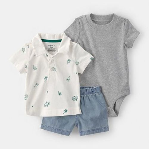Baby Carter’s 3-pc. Pickleball Short-Sleeve Top, Bodysuit & Short Set