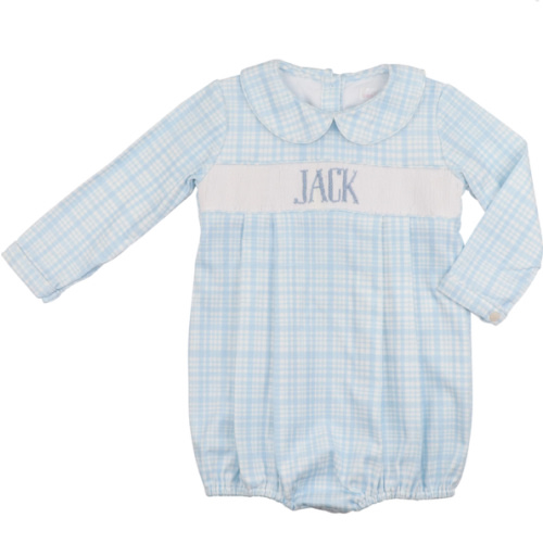 Blue Plaid Corduroy Custom Smocked Bubble – Cecil & Lou