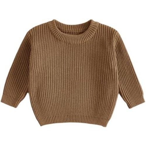 fhutpw Baby Boy Girl Pullover Sweater 3 6 12 18 Months Knit Clothes Unisex Toddler 2T 3T 4T Fall Winter Warm Long Sleeve Tops