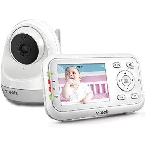 VTech 2.8” Digital Video Baby Monitor with Pan & Tilt 1 Camera, Full Color and Automatic Night Vision, White