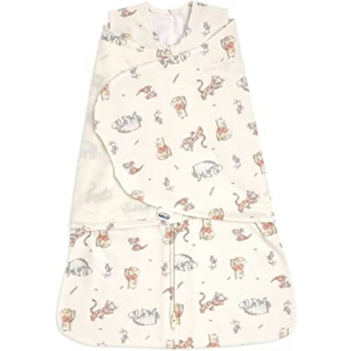 HALO Disney 100% Cotton Sleepsack Swaddle, 3-Way Adjustable Wearable Blanket, TOG 1.5, Winnie Frolic, Small, 3-6 Months