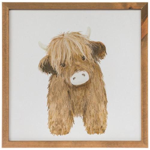 Cute Highland Calf Framed Wall Decor