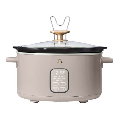 Beautiful 6 Qt Programmable Slow Cooker, Porcini Taupe by Drew Barrymore