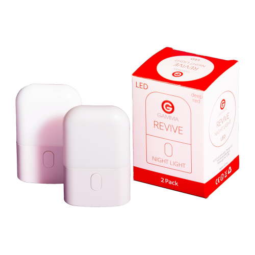 Revive - 670nm - Red Night Light (2 Pack) Sleep Therapy by Gamma - Melatonin Promoting Natural Sleep Aid