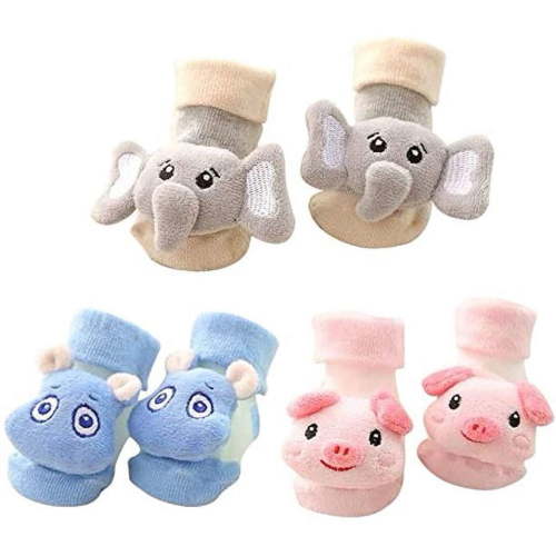 LNGOOR Cute 3D Cartoon Anti-Skid Baby Booties Sock Slipper Shoes Doll socks with bells