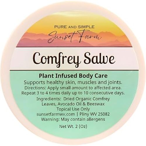Comfrey Salve | Organic, Non-GMO, Small-Batch Herbal Balm | Family Made in WV | 2 oz Jar