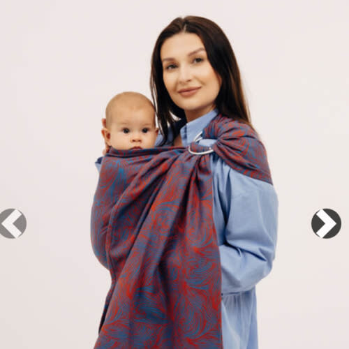 Ring Sling, Jacquard Weave (100% cotton), with gathered shoulder - RAPUNZEL - SWIRL - standard 1.8m