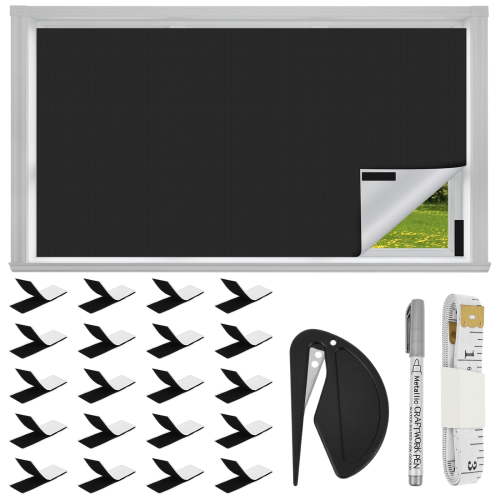 Threns Blackout Curtains for Bedroom, Portable Blackout Shades for Travel, Black Out Window Cover No Drill Cuttable for Bedroom, Nursery, Media Room, RV, 57" x 118"